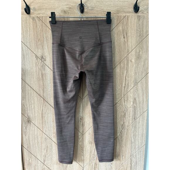 Athleta High Rise Jacquard 7/8 Stretch Leggings Tan Brown Size XS - Picture 2 of 5